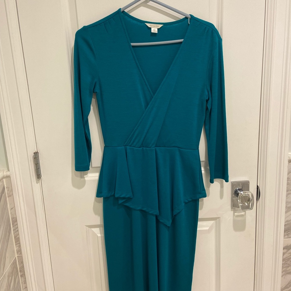 Midi V-neck Peplum Dress